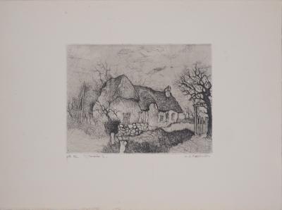 Jean-Claude DARMON - La chaumière - Gravure originale signée 2