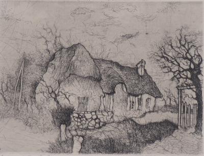 Jean-Claude DARMON - La chaumière - Gravure originale signée 2