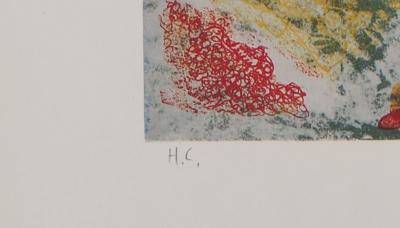 Claude Mancini - Bouquet au vase blanc - Lithographie originale signée 2