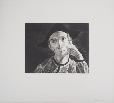 Michel CIRY - Arlequin songeur, 1982- Gravure originale signée 2