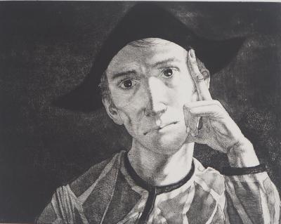 Michel CIRY - Arlequin songeur, 1982- Gravure originale signée 2