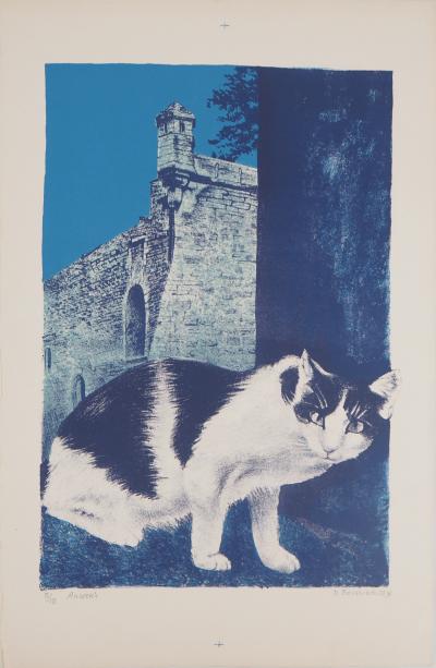 Denis BOISSIER  - Instant de chat - Lithographie originale signée 2