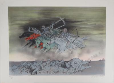 Roger CHAPELAIN-MIDY - Saint Jean : Les quatre cavaliers de l’Apocalypse - Lithographie originale signée 2
