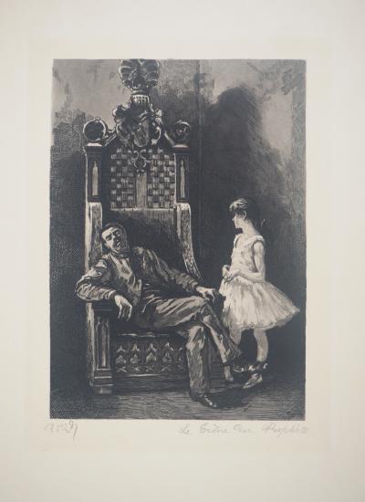 Paul Renouard - Ballerine et son maître, 1893 - Gravure originale signée au crayon 2