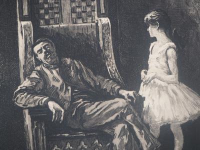 Paul Renouard - Ballerine et son maître, 1893 - Gravure originale signée au crayon 2