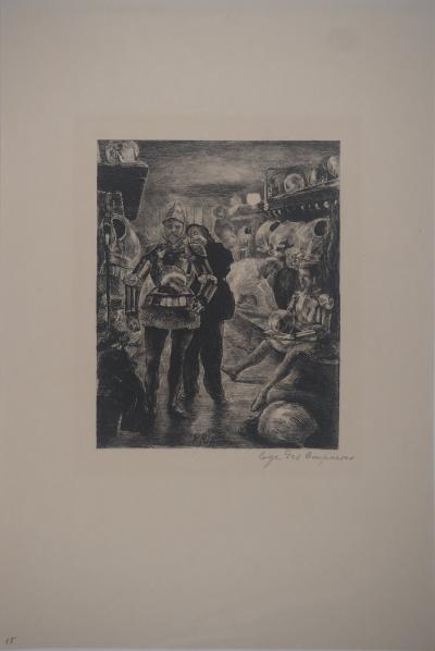 Paul Renouard - Acteurs au repos, 1893 - Gravure originale signée au crayon 2