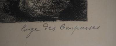 Paul Renouard - Acteurs au repos, 1893 - Gravure originale signée au crayon 2