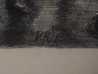 Paul Renouard - Acteurs au repos, 1893 - Gravure originale signée au crayon 2
