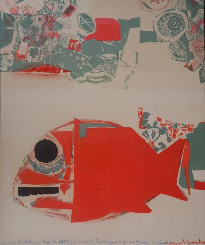 Roger BEZOMBES  - Poisson clown - Lithographie originale signée 2