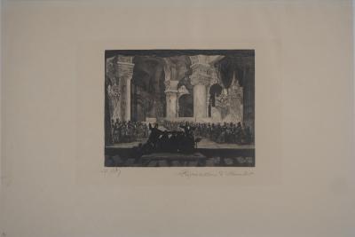 Paul Renouard - L'Opéra : Répétition d'Hamlet, 1893 - Gravure originale signée au crayon 2