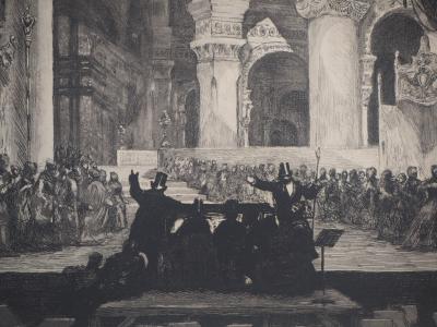 Paul Renouard - L'Opéra : Répétition d'Hamlet, 1893 - Gravure originale signée au crayon 2