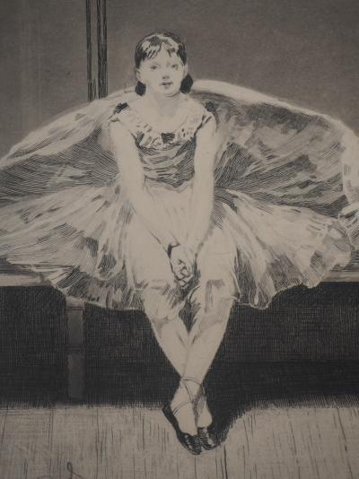 Paul Renouard - Ballerines au repos, 1893 - Gravure originale signée au crayon 2