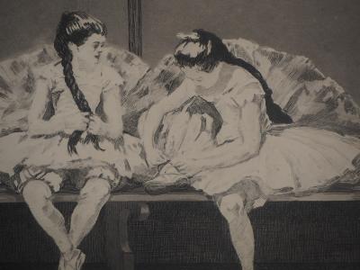 Paul Renouard - Ballerines au repos, 1893 - Gravure originale signée au crayon 2