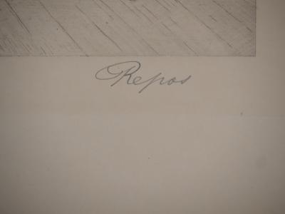 Paul Renouard - Ballerines au repos, 1893 - Gravure originale signée au crayon 2
