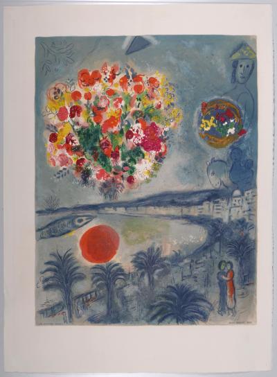 Marc CHAGALL - Soleil couchant, 1967 - Lithographie 2