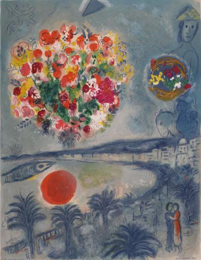 Marc CHAGALL - Soleil couchant, 1967 - Lithographie 2