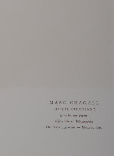 Marc CHAGALL - Soleil couchant, 1967 - Lithographie 2