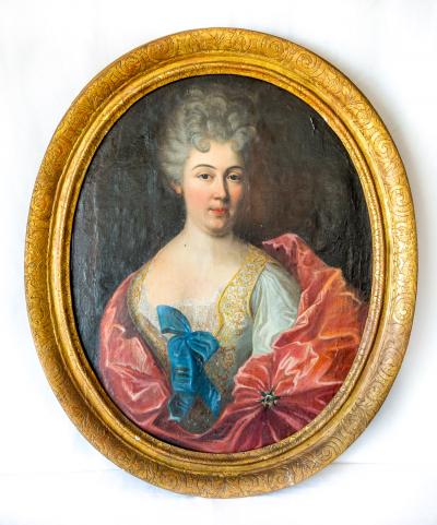 Ecole de LARGILLIERE - Portrait d’une dame de qualité, XVIIIe siècle - Huile sur toile 2