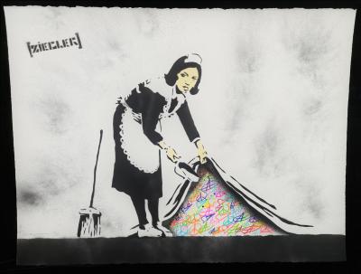 ZIEGLER T - Peace Love and Anarchy Sweep - Peinture au pochoir sur papier 2