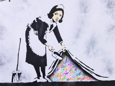 ZIEGLER T - Peace Love and Anarchy Sweep - Peinture au pochoir sur papier 2