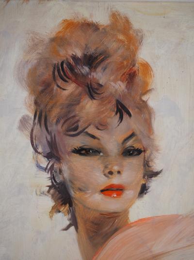 Jean-Gabriel DOMERGUE - Josiane, jeune femme au ruban - Huile sur panneau signée 2