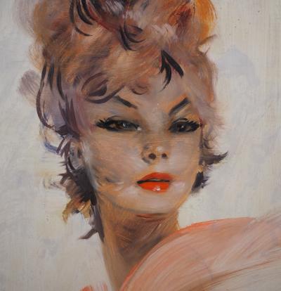 Jean-Gabriel DOMERGUE - Josiane, jeune femme au ruban - Huile sur panneau signée 2