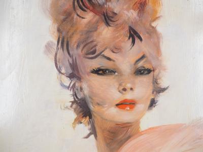 Jean-Gabriel DOMERGUE - Josiane, jeune femme au ruban - Huile sur panneau signée 2