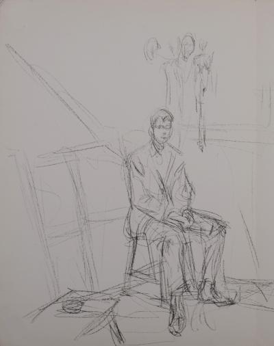 Alberto GIACOMETTI - Homme assis et sculpture, 1961 -  Lithograph 2