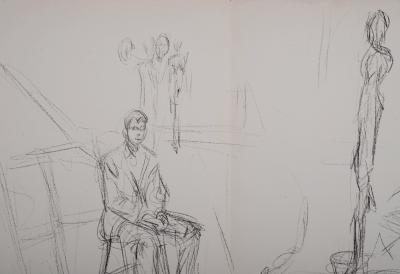 Alberto GIACOMETTI - Homme assis et sculpture, 1961 -  Lithograph 2