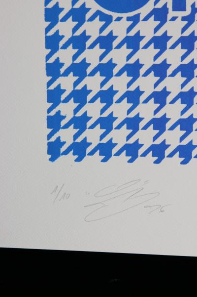 ZIEGLER T - My Kid Just Ruined My Coco Chanel (bleu/rose) - Sérigraphie et peinture sur papier 2