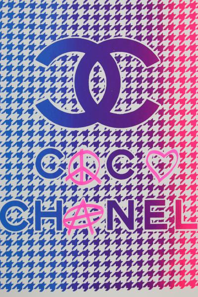 ZIEGLER T - My Kid Just Ruined My Coco Chanel (bleu/rose) - Sérigraphie et peinture sur papier 2