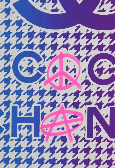 ZIEGLER T - My Kid Just Ruined My Coco Chanel (bleu/rose) - Sérigraphie et peinture sur papier 2