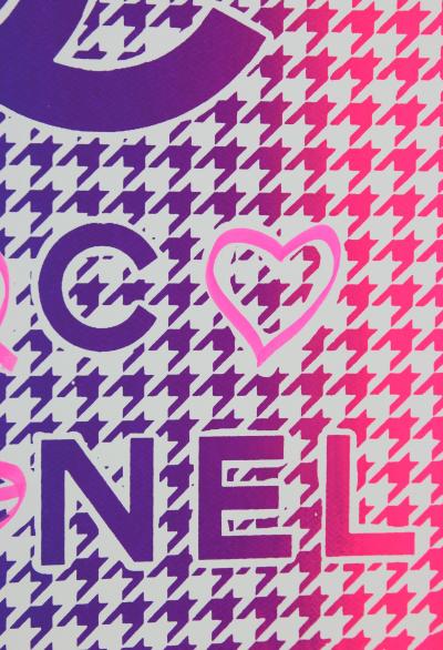 ZIEGLER T - My Kid Just Ruined My Coco Chanel (bleu/rose) - Sérigraphie et peinture sur papier 2