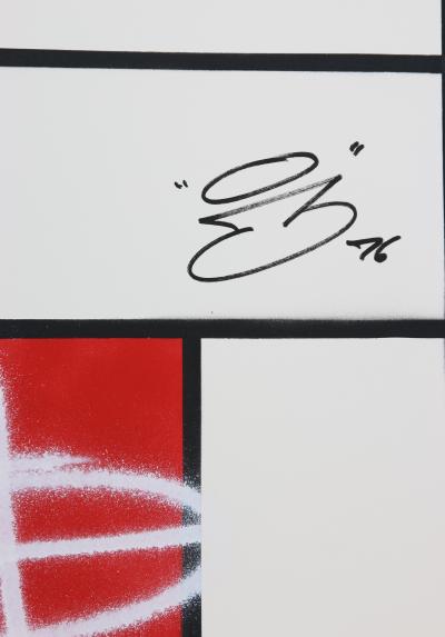 ZIEGLER T - My Kid Just Ruined My Mondrian II - Peinture au pochoir sur papier 2