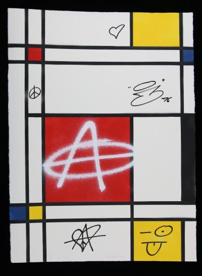 ZIEGLER T - My Kid Just Ruined My Mondrian II - Peinture au pochoir sur papier 2