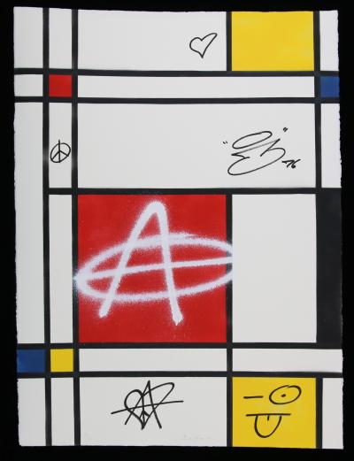 ZIEGLER T - My Kid Just Ruined My Mondrian II - Peinture au pochoir sur papier 2