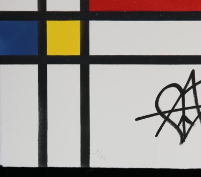 ZIEGLER T - My Kid Just Ruined My Mondrian II - Peinture au pochoir sur papier 2