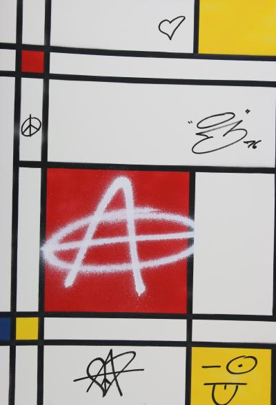 ZIEGLER T - My Kid Just Ruined My Mondrian II - Peinture au pochoir sur papier 2