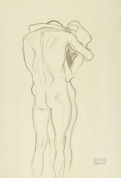Gustav KLIMT (después) - Pareja abrazándose, 1901 - Litografía numerada 2