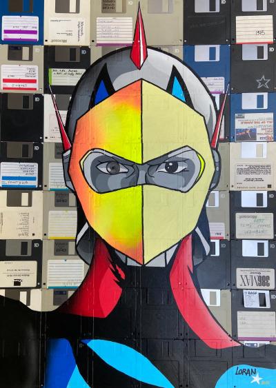 Loran - Actarus , 2021 - Acrylique sur disquettes 2
