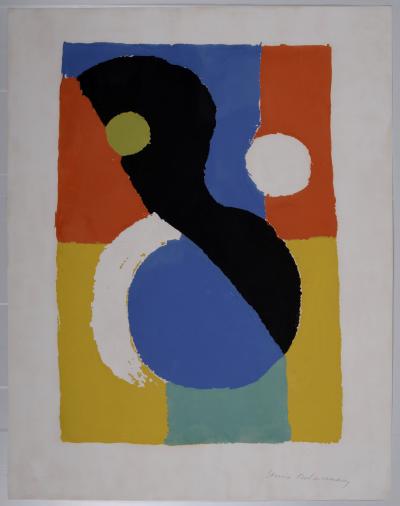 Sonia DELAUNAY - Composition, 1953 - Sérigraphie en couleurs - Signée à la main 2