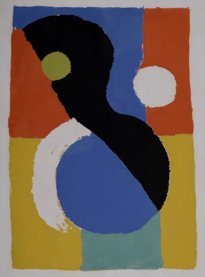 Sonia DELAUNAY - Composition, 1953 - Sérigraphie en couleurs - Signée à la main 2