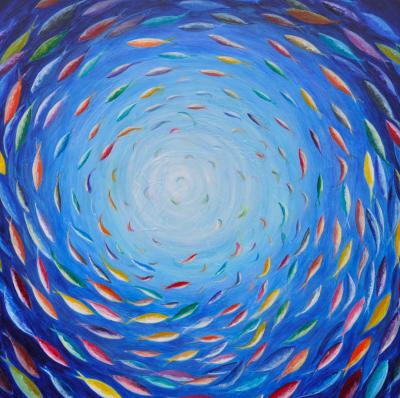 Dany SOYER - Les poissons de couleur, 2022 - Acrylique sur toile signée 2