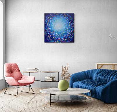 Dany SOYER - Les poissons de couleur, 2022 - Acrylique sur toile signée 2