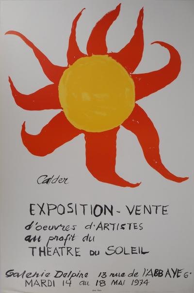 Alexander CALDER - Théâtre du soleil - Lithographie originale signée 2