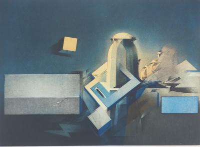 André BONGIBAULT - Architecture impossible - Gravure originale signée 2