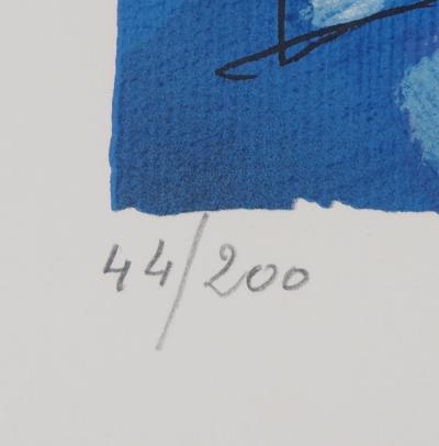 Jean CHEVOLLEAU - Île-de-Ré : bord de quai au port - Lithographie originale signée 2