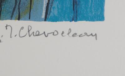 Jean CHEVOLLEAU - Île-de-Ré : bord de quai au port - Lithographie originale signée 2