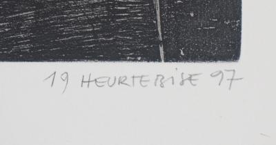 Heurtebise - Portrait d’homme sur fond noir, 1997 - Gravure originale signée 2