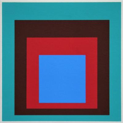 Josef ALBERS (d’après) - Hommage au Carré - Bleu protégé, 1968 - Sérigraphie 2